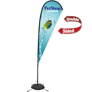 Premium Double Sided Teardrop Sail Sign with Scissor Base, 11-1/2' - DY4054