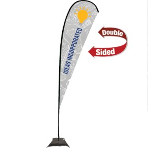 Premium Double Sided Teardrop Sail Sign with Scissor Base, 15' - DY4055