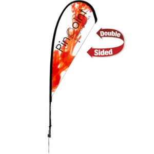 Premium Double Sided Teardrop Sail Sign with Ground Spike, 8' - DY4059