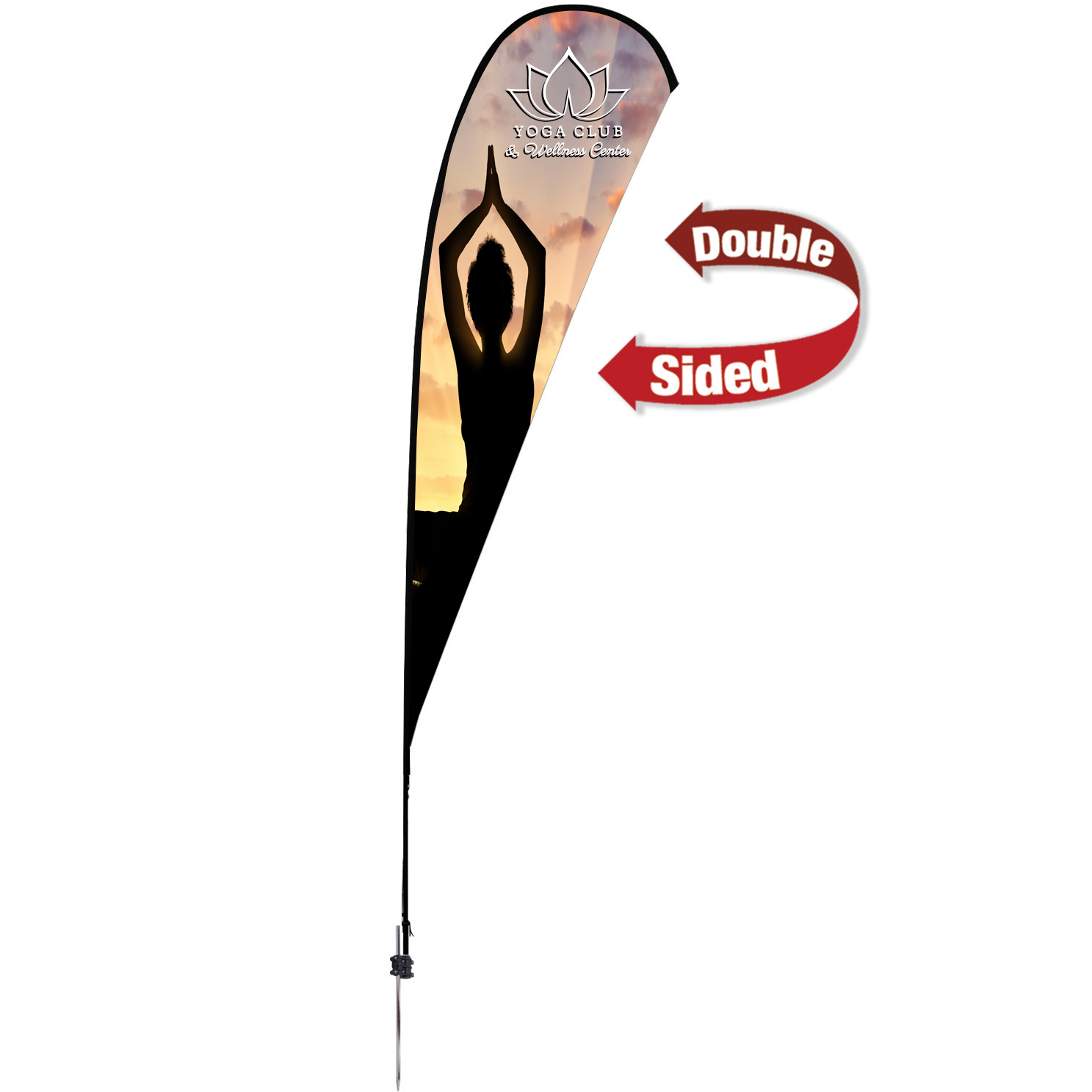 Product Photo 1 Premium Double Sided Teardrop Sail Sign with Ground Spike, 15'