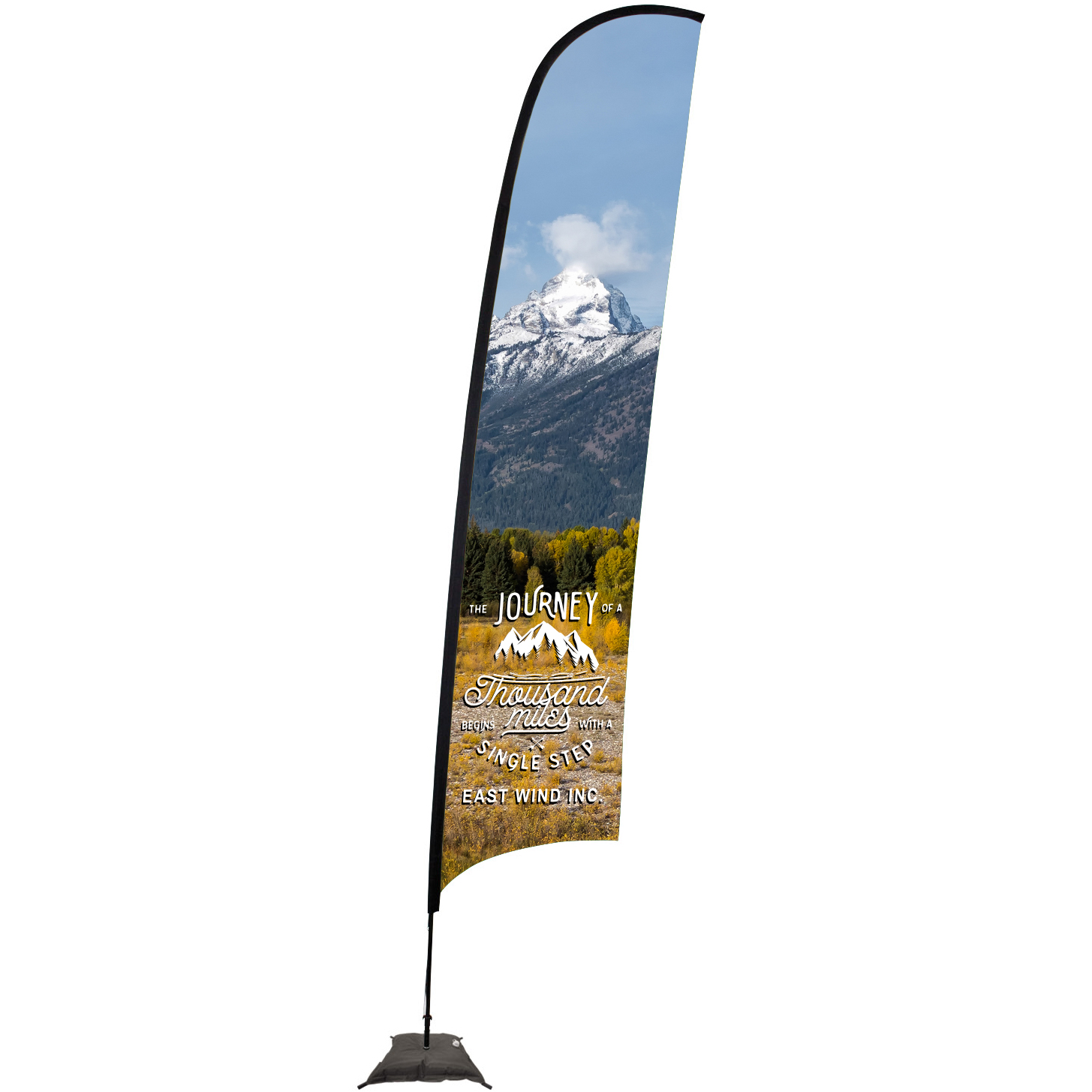 Product Photo 1 Premium Razor Sail Sign with Scissor Base, 17'