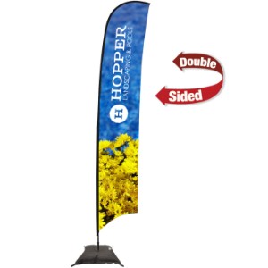 Premium Double Sided Razor Sail Sign with Scissor Base, 17' - DY4067
