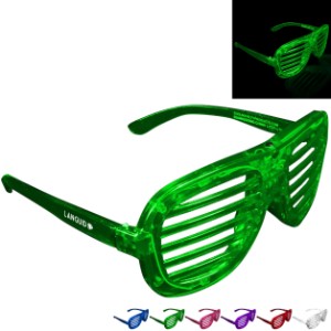 Light Up Slotted Shutter Shade Glasses - BX1405
