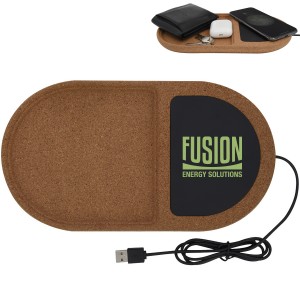 Cork Wireless Charging Pad Desktop Organizer - HT4909