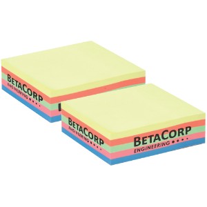 Neon 5-Color Sticky Note Cube, 3" x 3" x 7/8" - GO1545