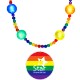 Light Up LED Party Beads w/ Rainbow Flag Medallion