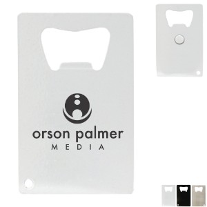 Credit Card Stainless Steel Bottle Opener w/ Magnetic Back - GO1520