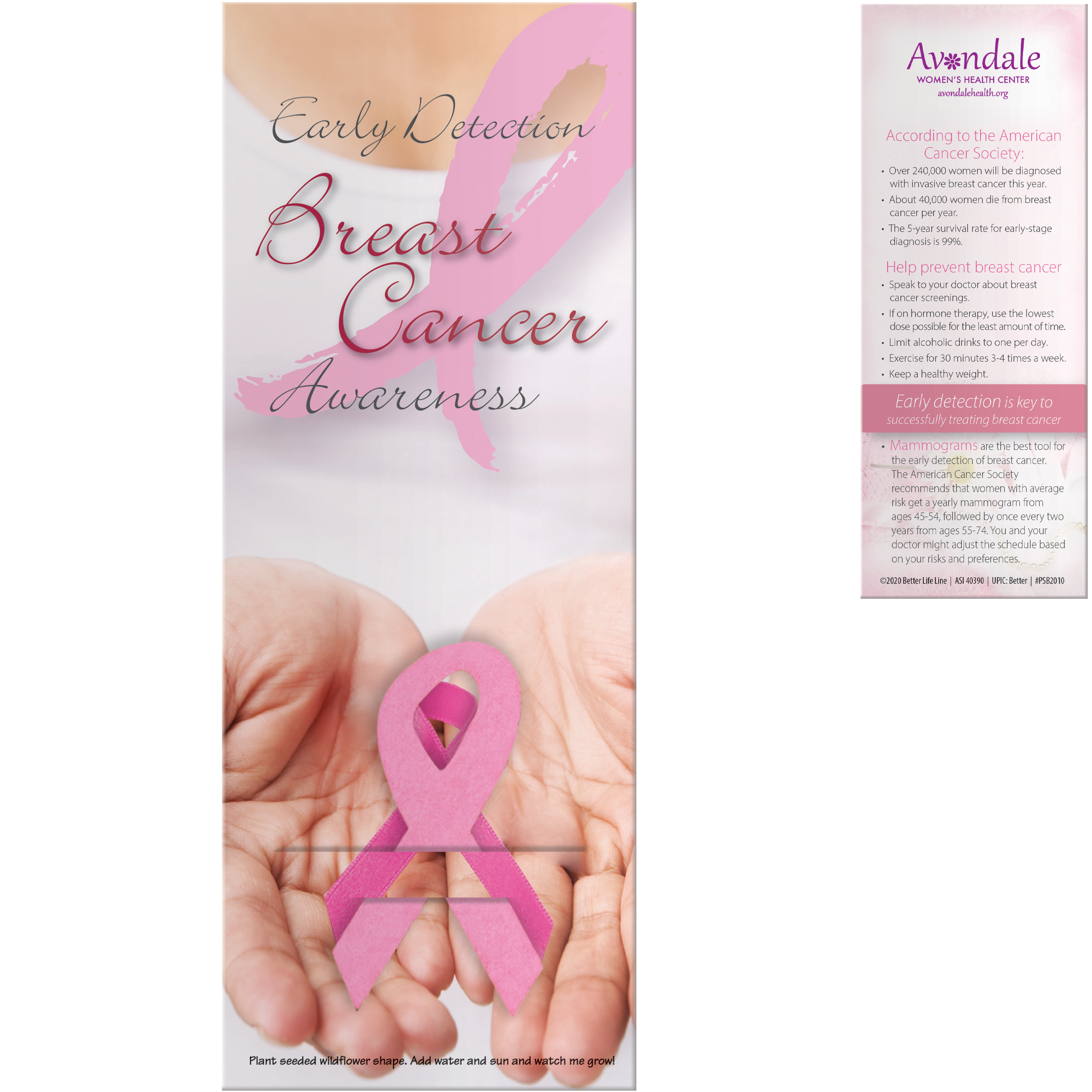 Product Photo 1 Early Detection Breast Cancer Plant-A-Shape Bookmark