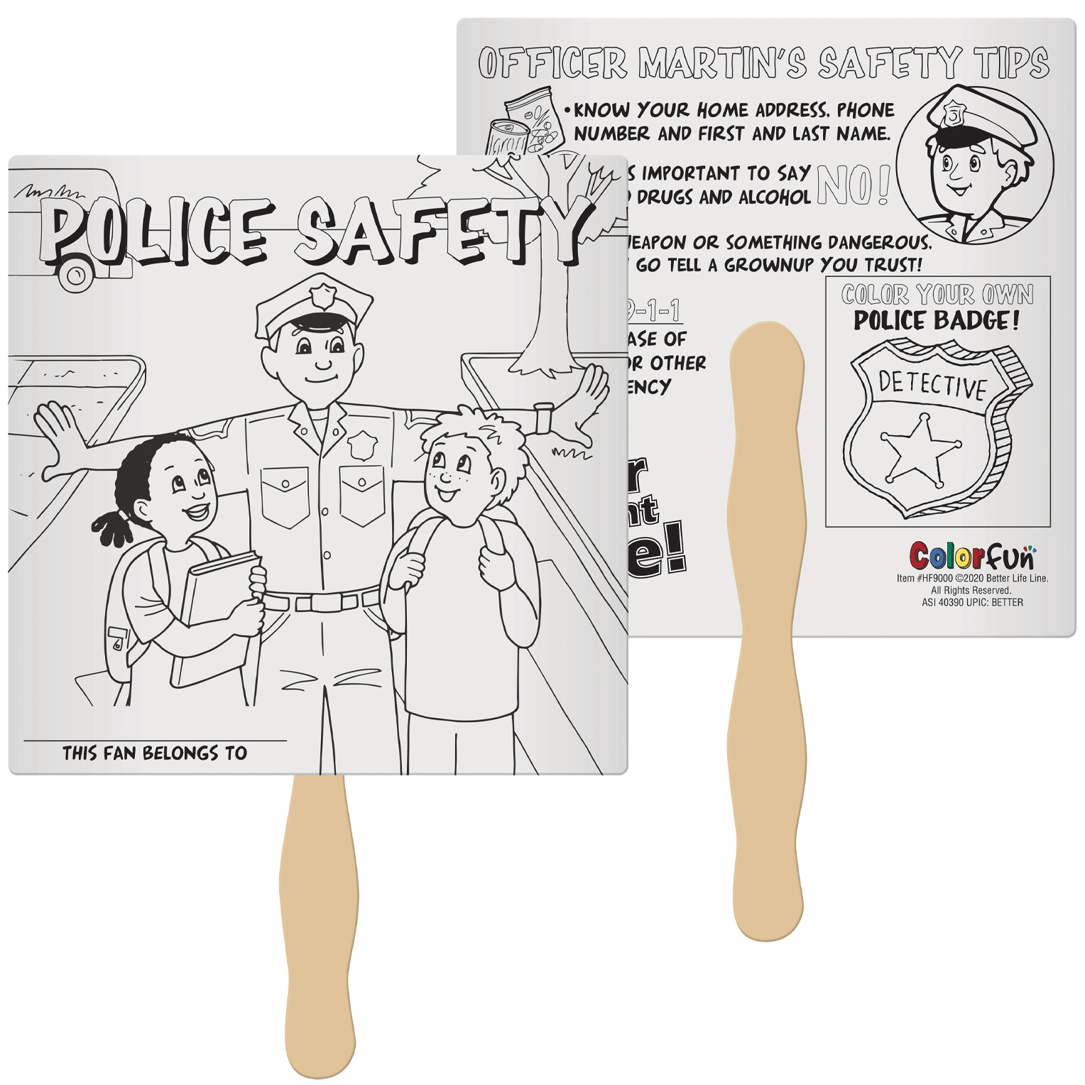 Product Photo 1 Police Safety Color Fun Hand Fan
