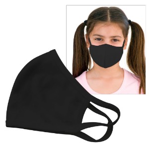 Reusable Double Layer Cotton Poly Face Mask Youth Black - MSK401