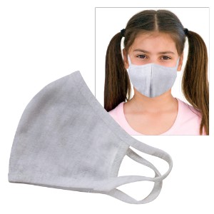 Reusable Double Layer Cotton Poly Face Mask Youth Light Gray - IN STOCK - MSK402