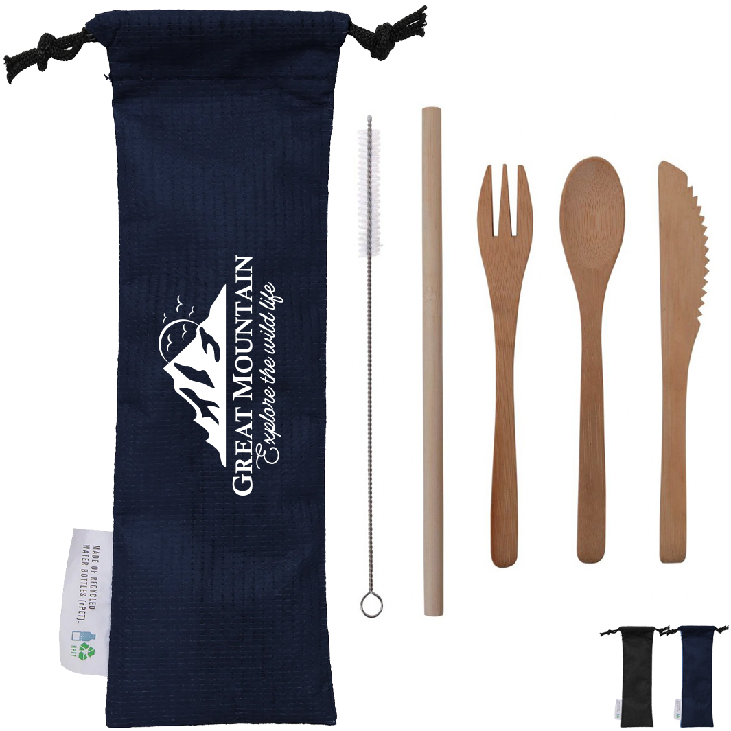 Product Photo 1 Bamboo Utensil Set in RPET Pouch