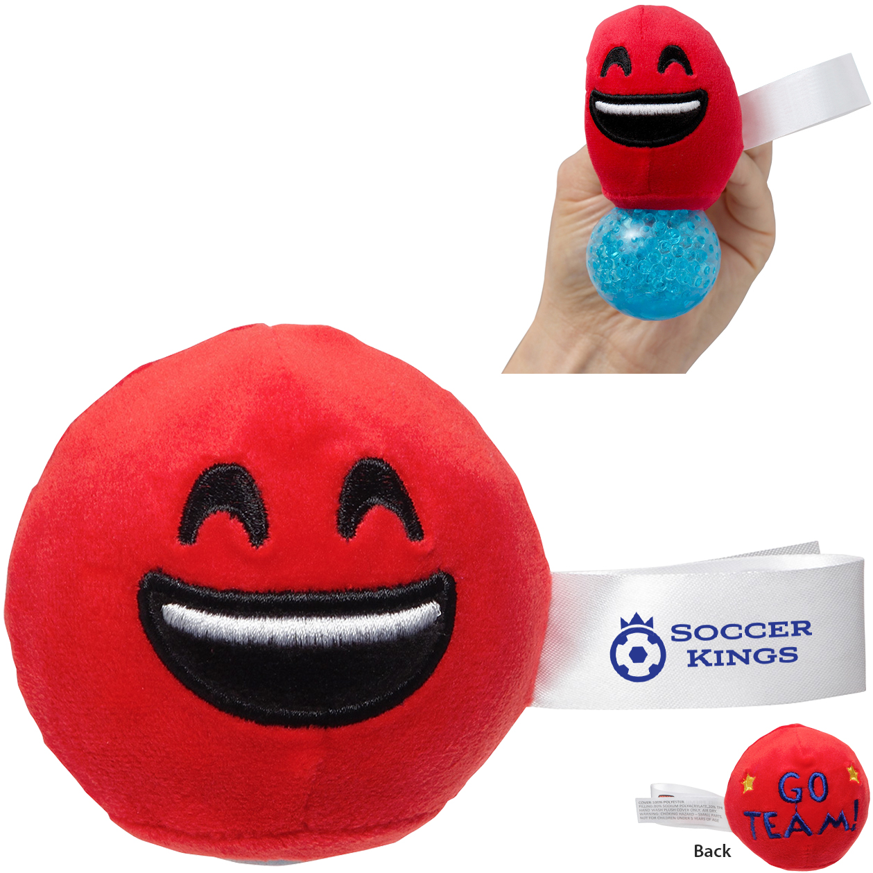 Product Photo 1 Go Team Smiley Face Plush and Gel Stress Buster™