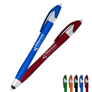 Javalina® Metallic Comfort  Ballpoint Click Pen & Stylus - HB3009