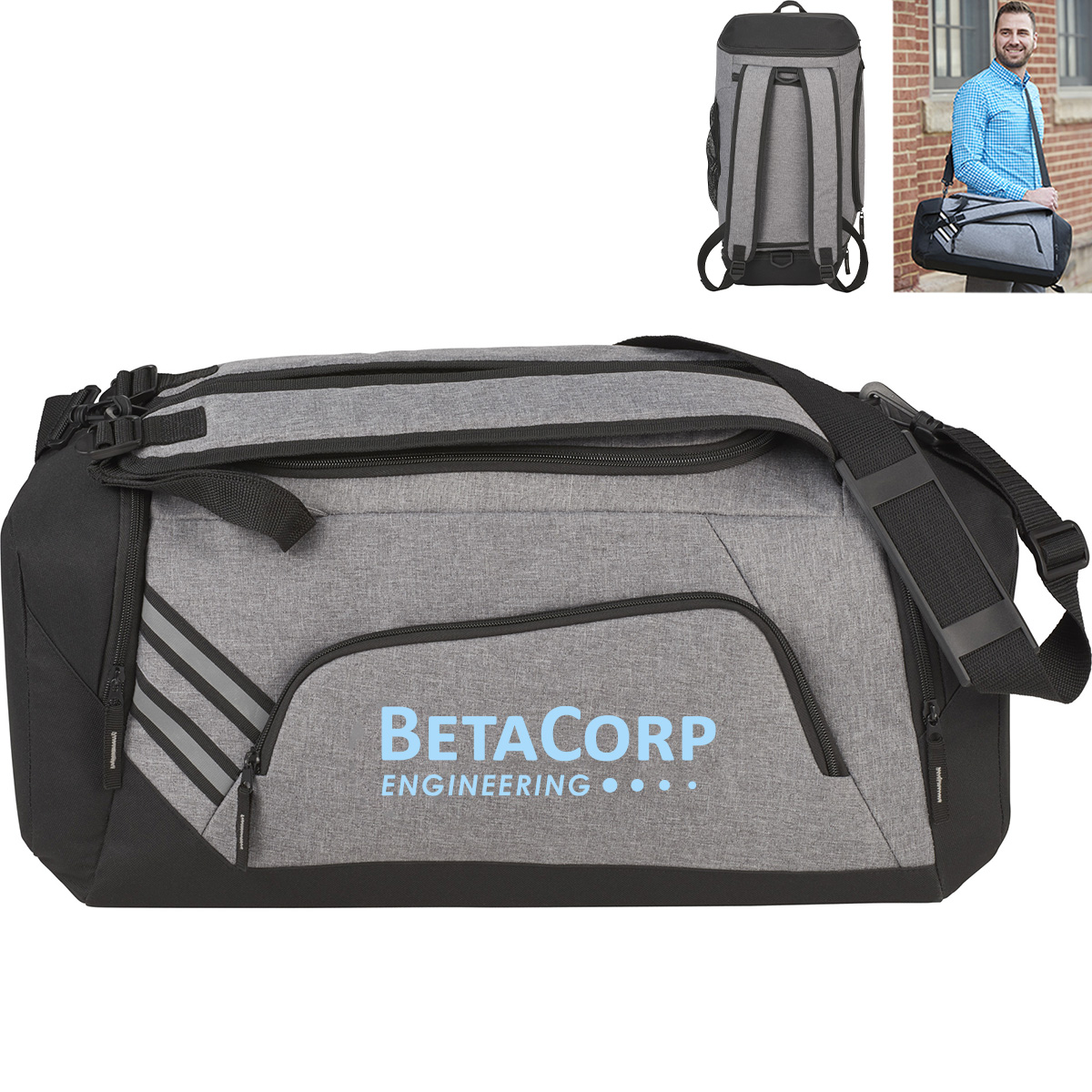 Product Photo 1 Sebring Convertible Polyester Graphite Duffel, 22-1/2"