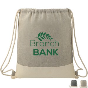 Split Recycled Cotton Drawstring Bag - LD7975
