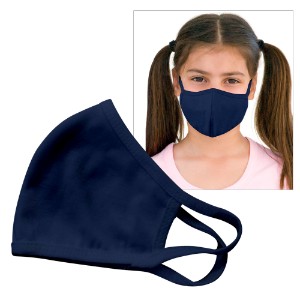 Reusable Double Layer Cotton Poly Face Mask Youth Navy - IN STOCK - MSK403