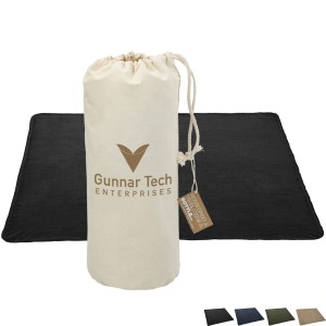Fleece Blanket with Canvas Pouch, 100% Recycled PET, 50" x 60" - LD8775