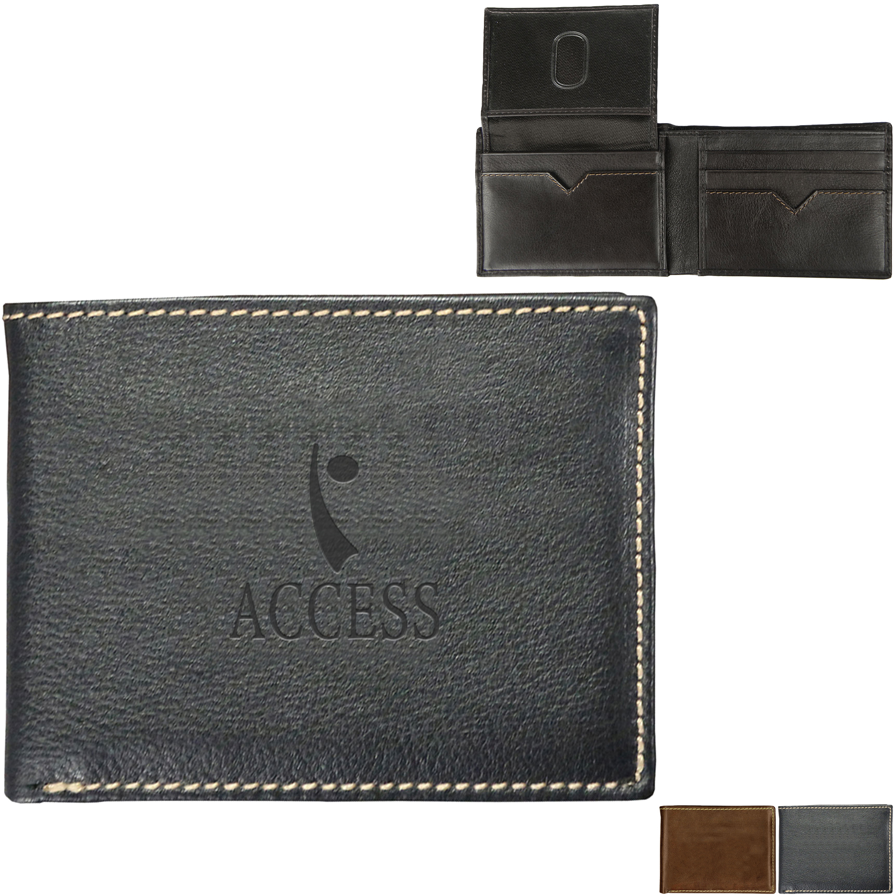 Product Photo 1 Andrew Philips® Leather Contrast Stitch Bifold Wallet