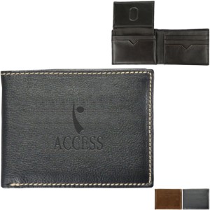 Andrew Philips® Leather Contrast Stitch Bifold Wallet - VT6216