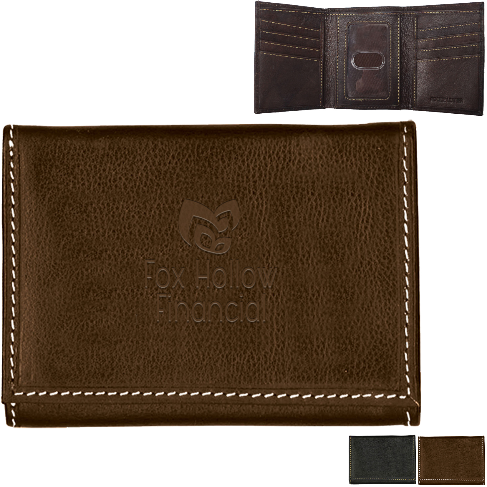 Product Photo 1 Andrew Philips® Leather Contrast Stitch Tri-Fold Wallet