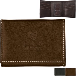 Andrew Philips® Leather Contrast Stitch Tri-Fold Wallet - VT6217