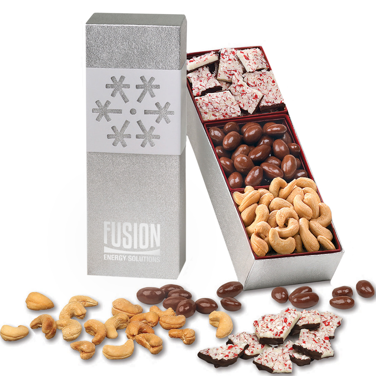 Product Photo 1 Silver Snowflake Sweet and Savory Trio of Treats Gift Box