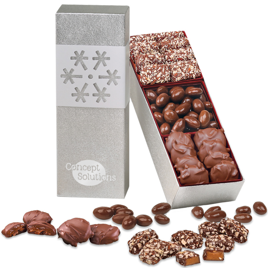 Product Photo 1 Chocolate Lovers Silver Snowflake Trio of Treats Gift Box