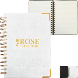 Woven Paper Hardback Metal Accent Notebook, 6" x 8-3/4" - VT6279