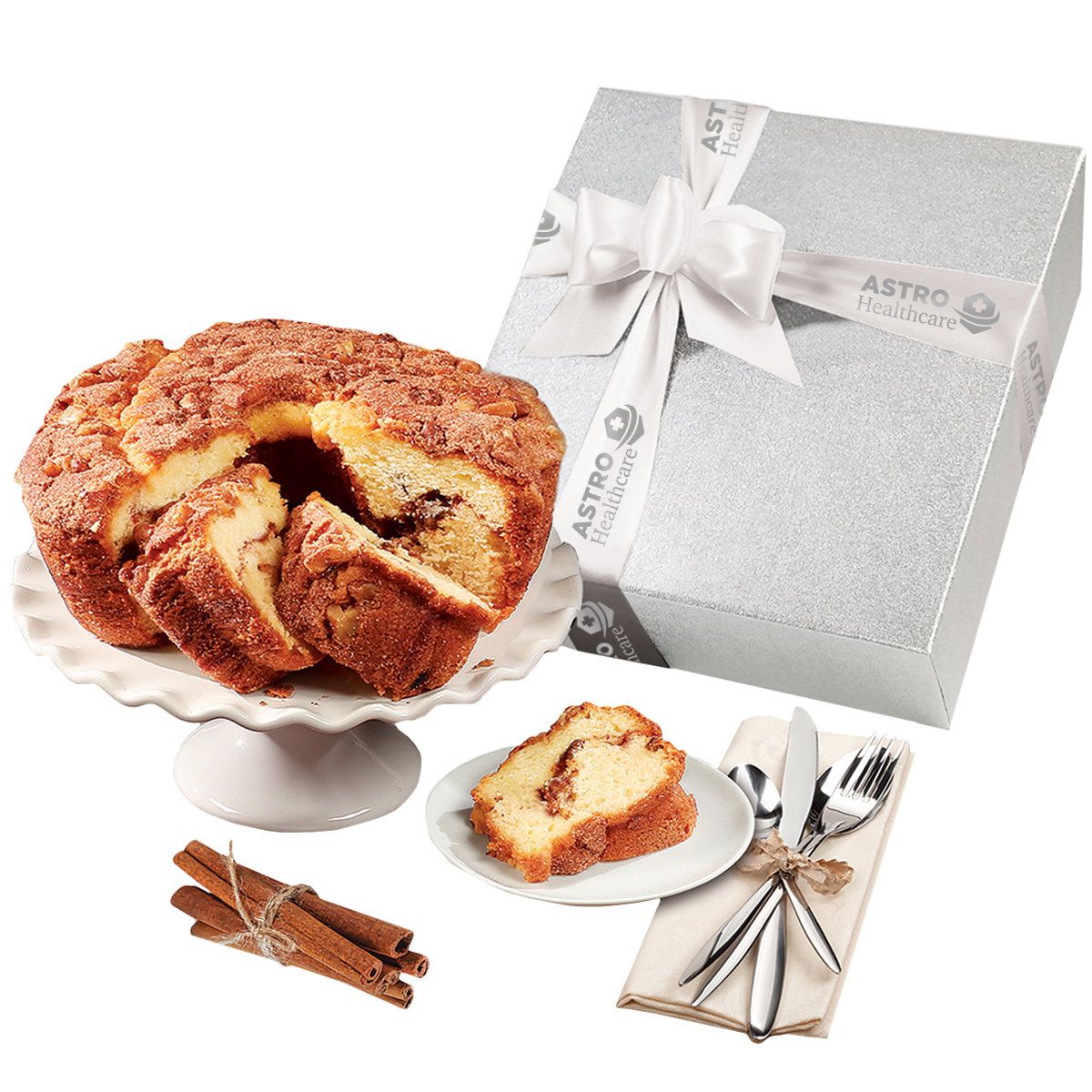Product Photo 1 Cinnamon Walnut Coffee Cake In Silver Gift box