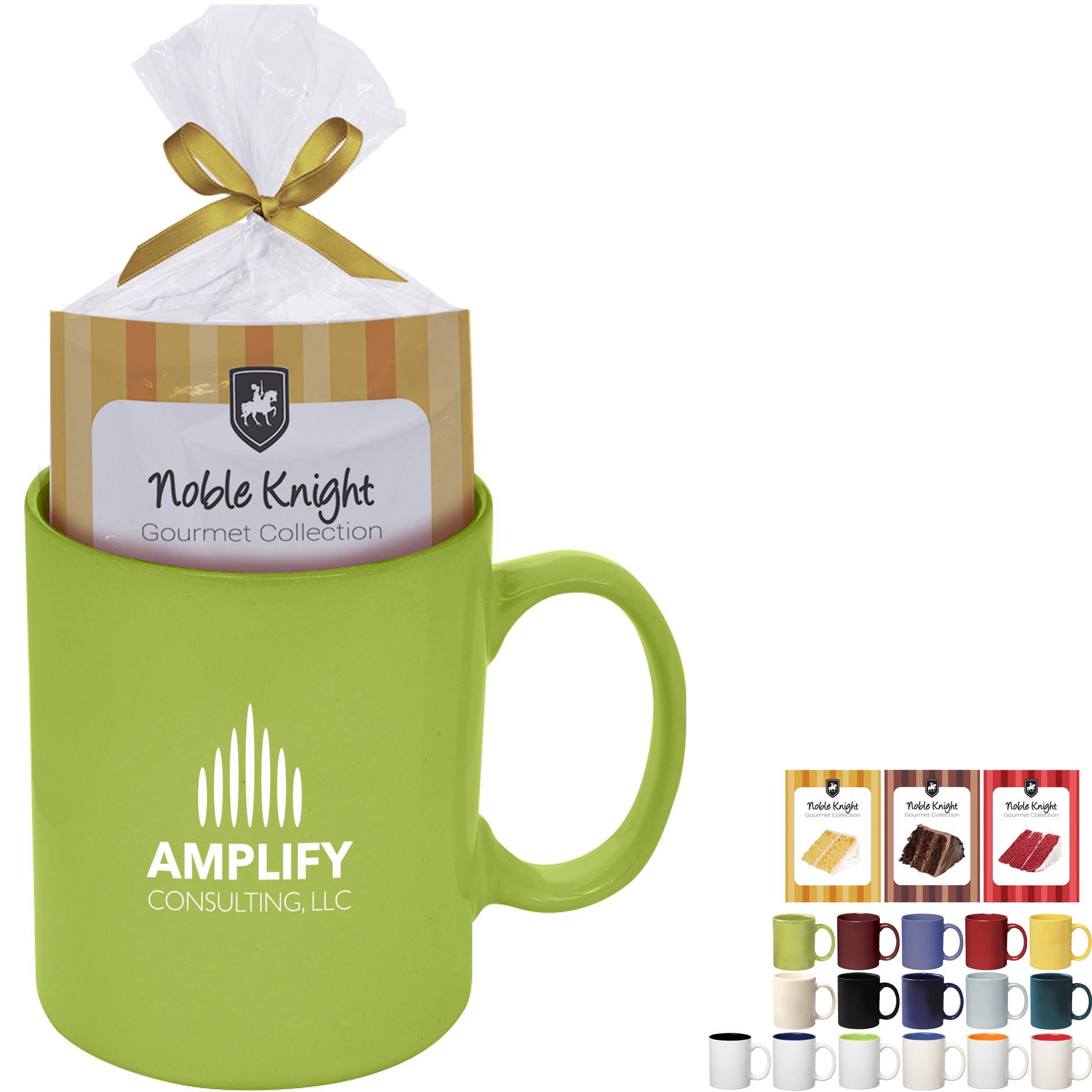 Product Photo 1 Colored Stoneware Mug w/ Cake Mix Gift Set, 11 oz.