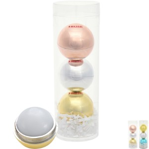 Metallic Lip Moisturizer Ball Tube Gift Set, 3 Pack - HT9712