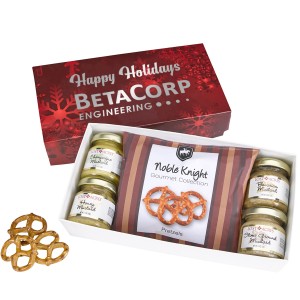 Gourmet Mustard Set With Pretzels Gift Box - HT9713