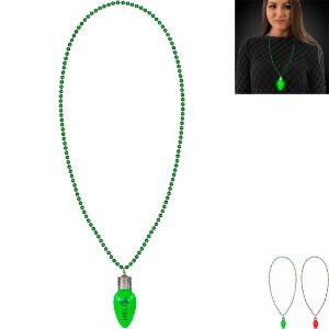 Christmas Bulb LED Beaded Necklace - BX1430