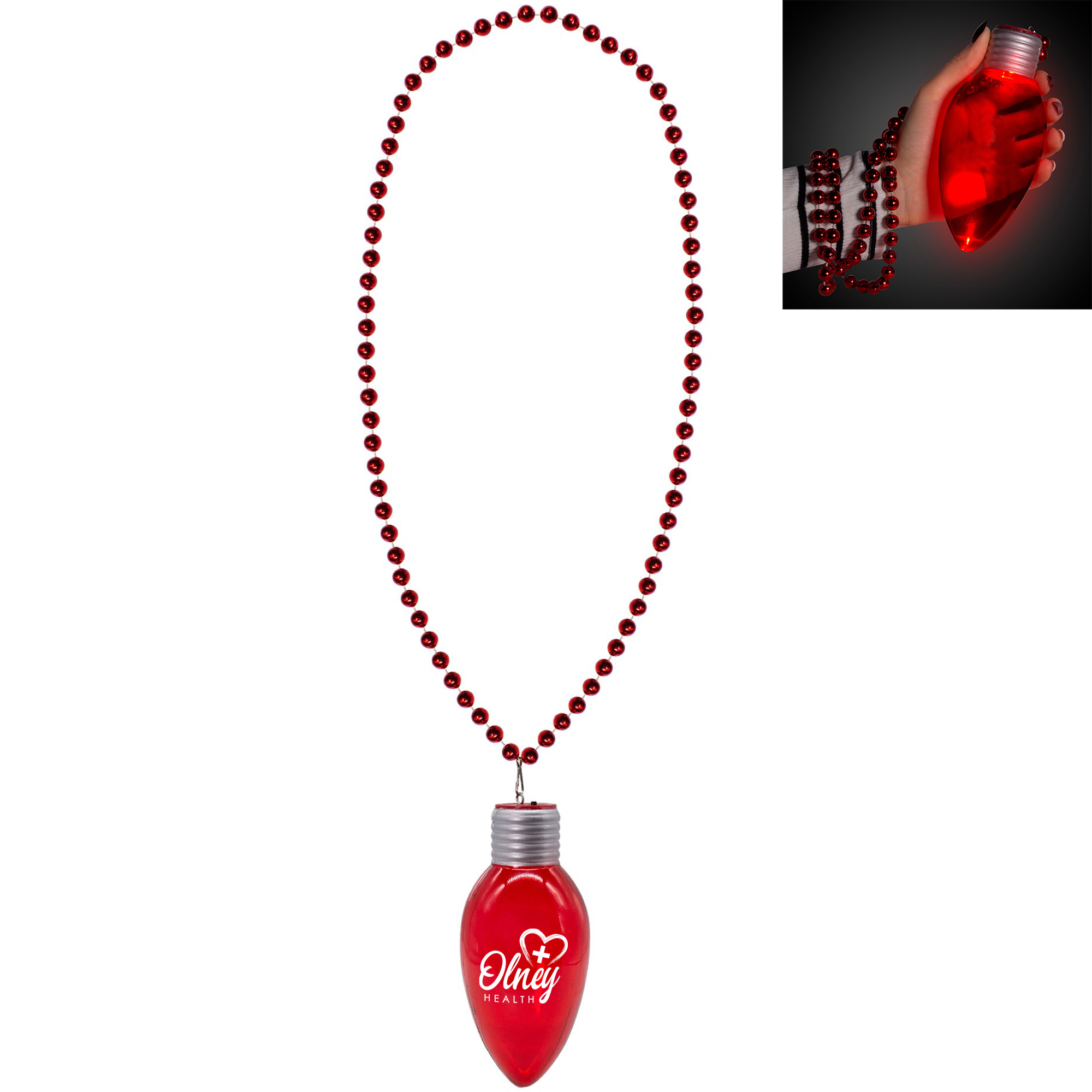 Product Photo 1 Jumbo Christmas Bulb LED Beaded Necklace
