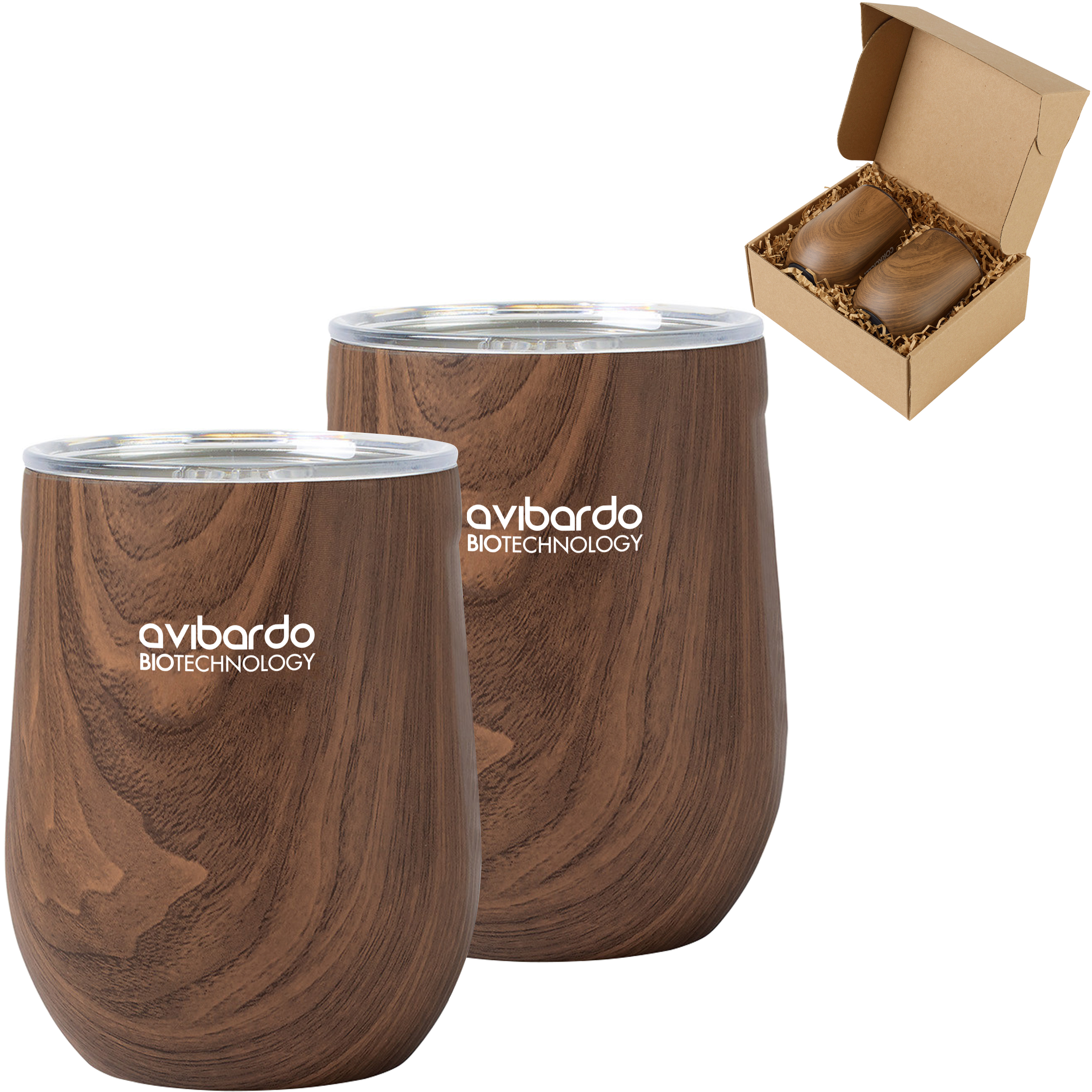 Product Photo 1 Corkcicle® Stemless Wood Look Wine Cup Gift Set