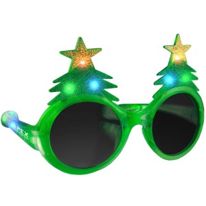 Christmas Tree Light Up LED Sunglasses - AH1450