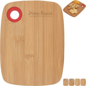 Small Bamboo Cutting Board w/ Silicone Ring - EV2738