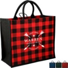 Photo 5 Buffalo Plaid Printed Jute Tote
