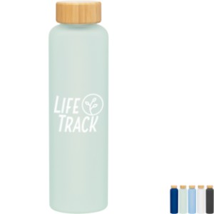 h2go Rincon Glass Bottle with Bamboo Lid, 18oz. - TE5046