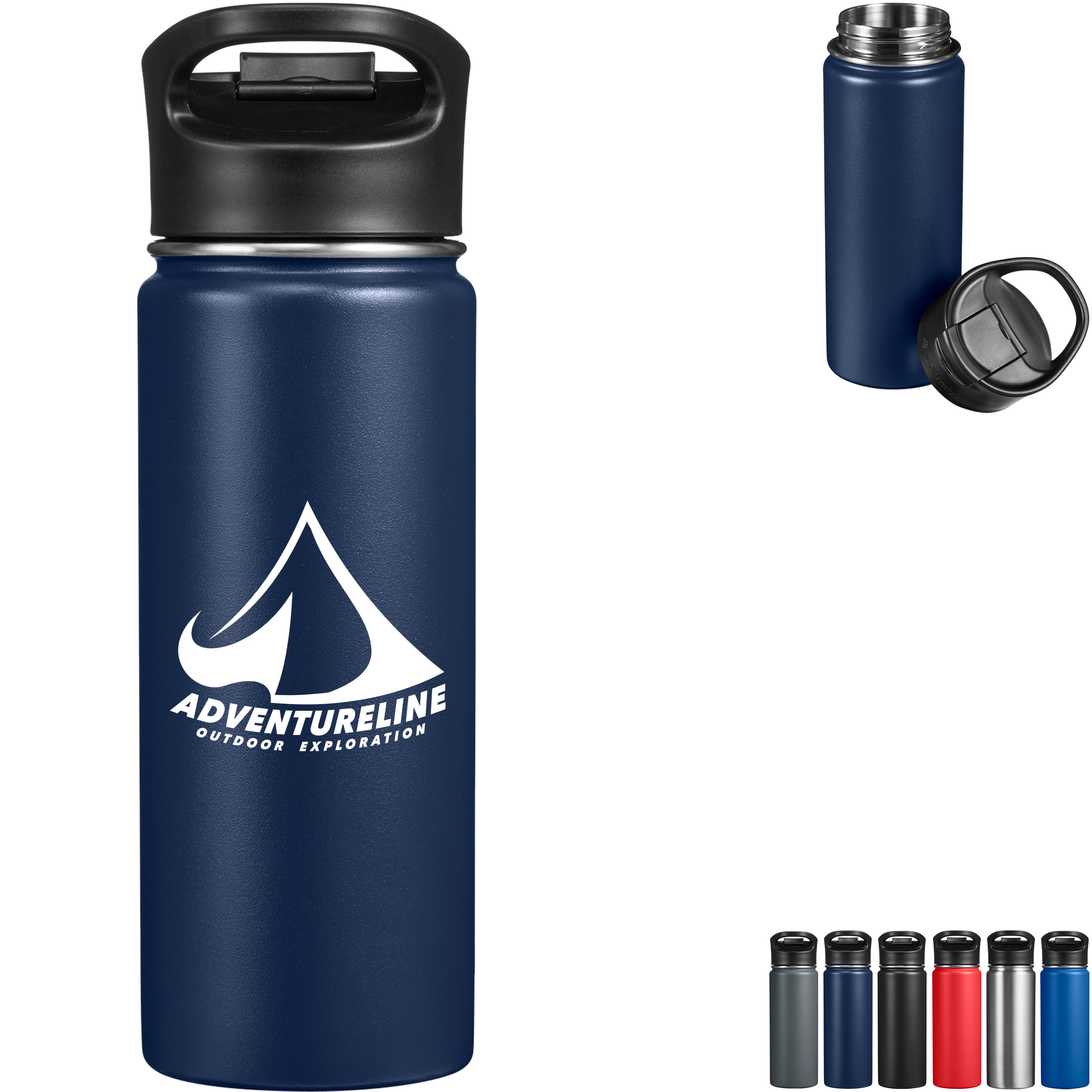 Product Photo 1 Columbia® Double-Wall Vacuum Bottle w/ Sip Thru Top, 18oz. - CLOSEOUT!