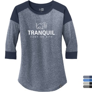 New Era® Heritage Blend 3/4 Sleeve Baseball Raglan Ladies' Tee - WJ6338