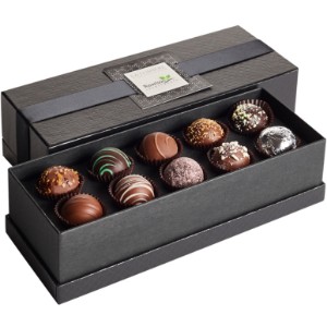 After Dinner 10 Piece Belgian Chocolate Signature Truffle Box w/ Buckle - MD5100