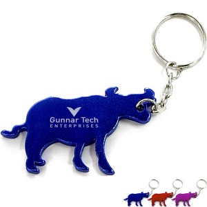 Bull Aluminum Bottle Opener Key Chain - NU1290