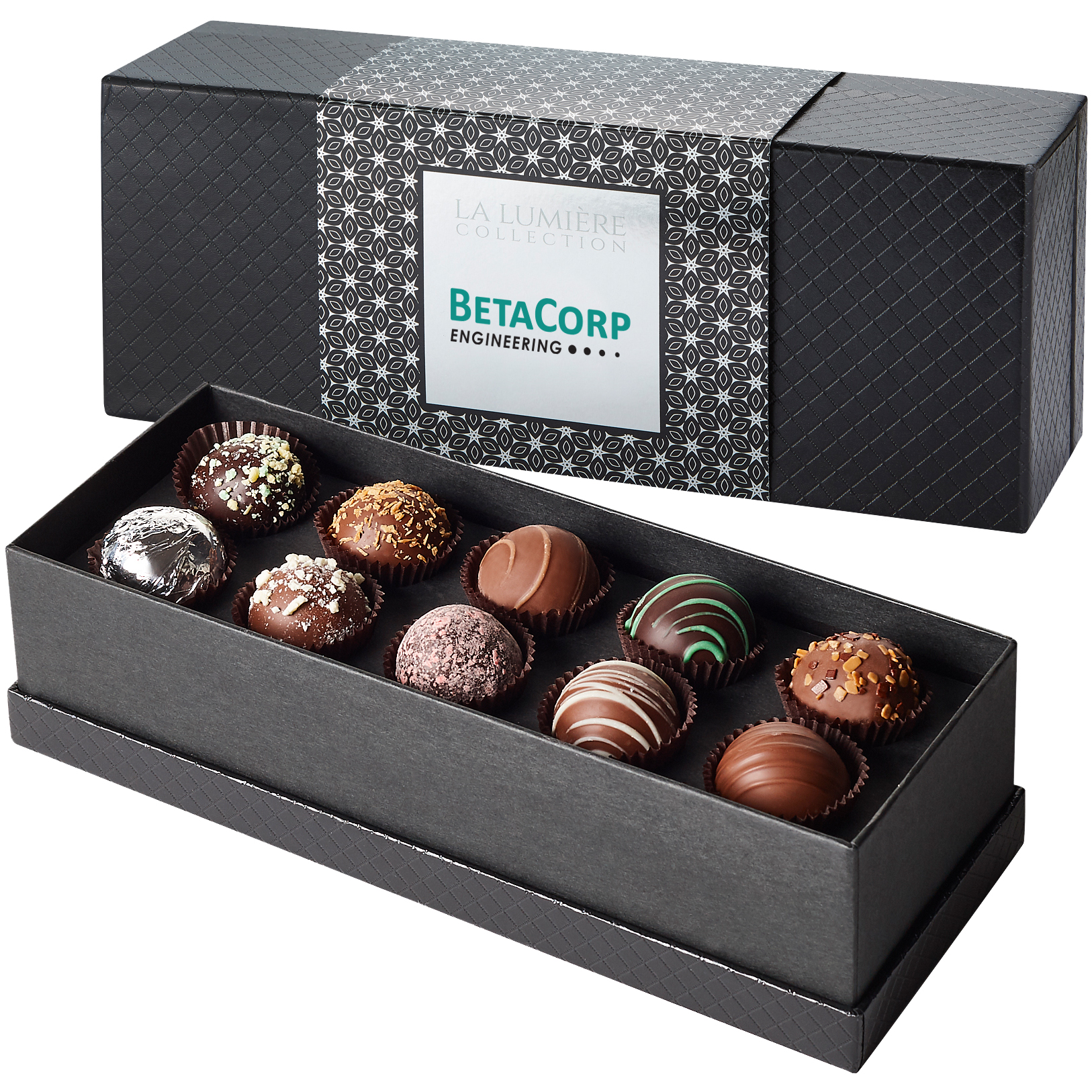 Product Photo 1 After Dinner 10 Piece Belgian Chocolate Signature Truffle Box w/ Sleeve