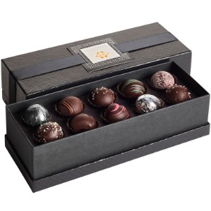 Dark Delights 10 Piece Belgian Chocolate Signature Truffle Box w/ Buckle - MD5102