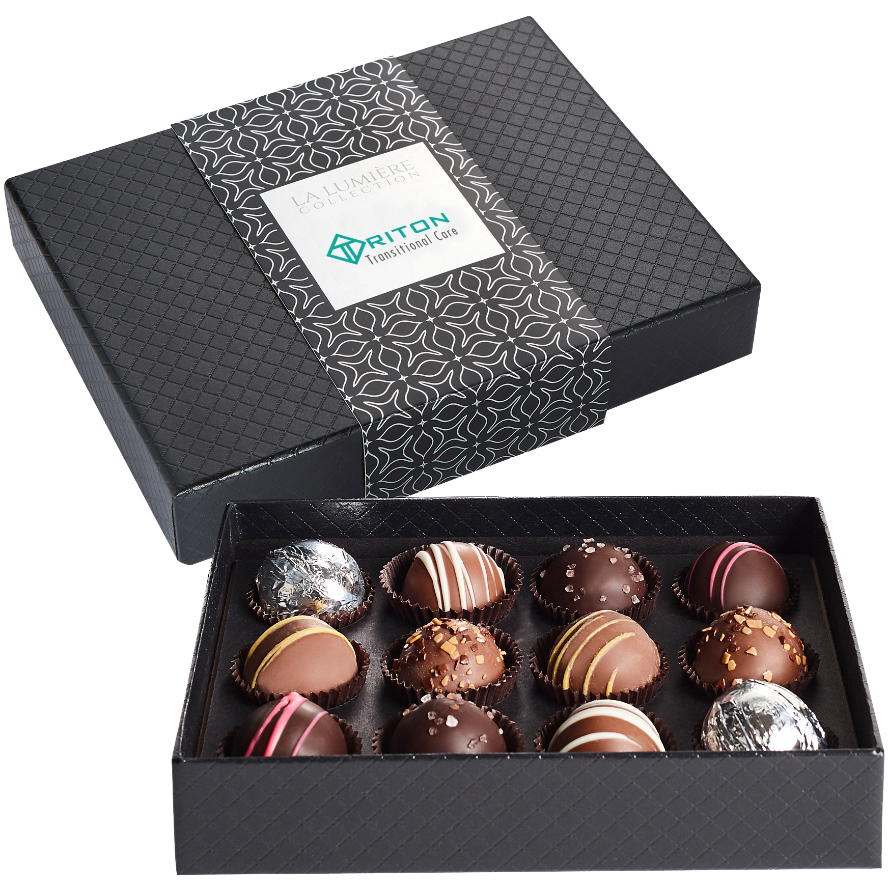Product Photo 1 Signature 12 Piece Belgian Chocolate Signature Truffle Box w/ Sleeve