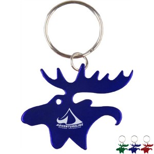 Moose Aluminum Bottle Opener Key Chain - NU1335