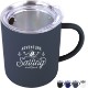 Soft Touch Halcyon™ Stainless Steel Coffee Mug w/ Acrylic Lid, 14oz.