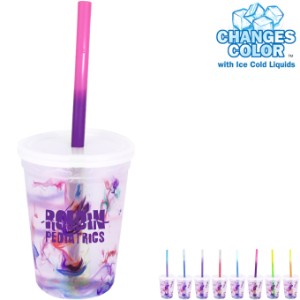 Rainbow Confetti Mood Stadium Cup, Straw & Lid Set, 12oz. - AK8201